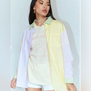 Gingham Colorblock Cotton Oxford Princess Polly US 2 Uk 6